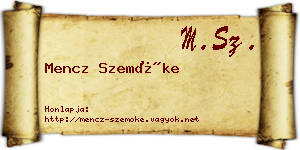 Mencz Szemőke névjegykártya